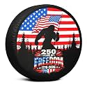 Bigfoot American Flag Spare Tire Cover, 250 Years of Freedom 1776-2026 Waterproof Tire Cover Fits Jeep RV Trailer SUV, Funny Outdoor Decoration Gift