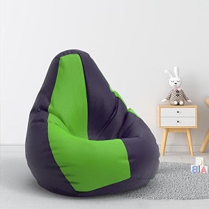 biggie bean bag 1xl bean bag chair with beans filled-perfect for living roombedroomstudy-sale designregular-indigo parrot-green-faux leather
