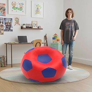 biggie bean bag 1xl bean bag chair with beans filled-perfect for living roombedroomstudy-sale designregular-red blue-faux leather