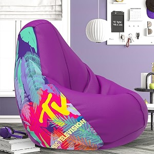 biggie bean bag 1xl bean bag chair with beans filled-perfect for living roombedroomstudy-sale designprinted - mttvv-mttvv_artwork-6 - purple