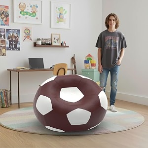 biggie bean bag 1xl bean bag chair with beans filled-perfect for living roombedroomstudy-sale designregular-maroon white-faux leather