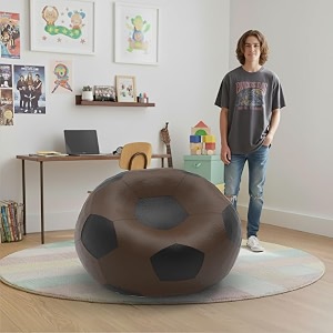 biggie bean bag 1xl bean bag chair with beans filled-perfect for living roombedroomstudy-sale designregular-brown black-faux leather