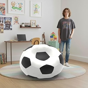 biggie bean bag 1xl bean bag chair with beans filled-perfect for living roombedroomstudy-sale designregular-white black-faux leather