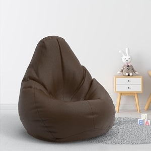 biggie bean bag 1xl bean bag chair with beans filled-perfect for living roombedroomstudy-sale designregular-brown-faux leather
