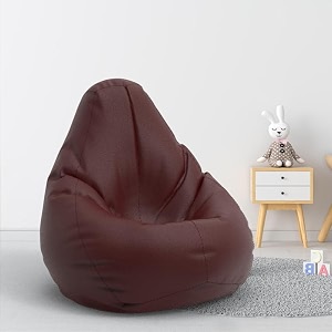 biggie bean bag 1xl bean bag chair with beans filled-perfect for living roombedroomstudy-sale designregular-maroon-faux leather