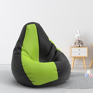biggie bean bag 1xl bean bag chair with beans filled-perfect for living roombedroomstudy-sale designregular-black pea-green-faux leather