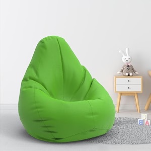biggie bean bag 1xl bean bag chair with beans filled-perfect for living roombedroomstudy-sale designregular-parrot-green-faux leather