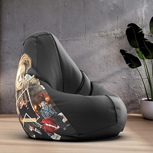 biggie bean bag 1xl bean bag chair with beans filled-perfect for living roombedroomstudy-sale designprinted - hrary poetter-hrary poetterhp-19-blk