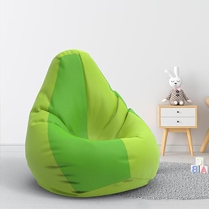 biggie bean bag 1xl bean bag chair with beans filled-perfect for living roombedroomstudy-sale designregular-parrot-green pea-green-faux leather