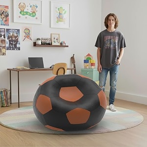 biggie bean bag 1xl bean bag chair with beans filled-perfect for living roombedroomstudy-sale designregular-black tan-brown-faux leather