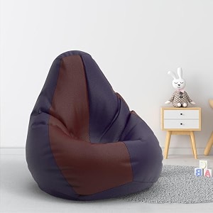 biggie bean bag 1xl bean bag chair with beans filled-perfect for living roombedroomstudy-sale designregular-indigo maroon-faux leather