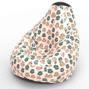 biggie bean bag 1xl bean bag chair with beans filled-perfect for living roombedroomstudy-sale designprinted - full-owl eyes - f - cream black