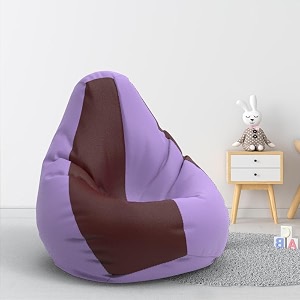 biggie bean bag 1xl bean bag chair with beans filled-perfect for living roombedroomstudy-sale designregular-lavender maroon-faux leather