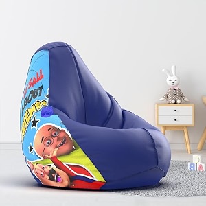 biggie bean bag 1xl bean bag chair with beans filled-perfect for living roombedroomstudy-sale designprinted - motutu patlutu -motutu patlutu_artwork-13 - blue