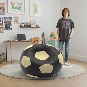 biggie bean bag 1xl bean bag chair with beans filled-perfect for living roombedroomstudy-sale designregular-black cream-faux leather
