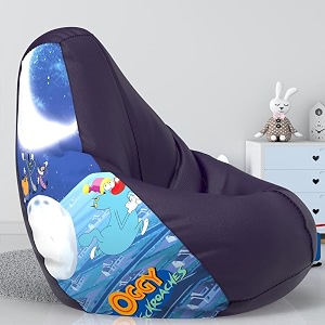 biggie bean bag 1xl bean bag chair with beans filled-perfect for living roombedroomstudy-sale designprinted - ogii-ogii - art 14 - indigo