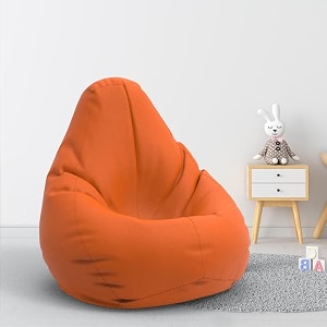 biggie bean bag 1xl bean bag chair with beans filled-perfect for living roombedroomstudy-sale designregular-orange-faux leather