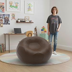 biggie bean bag 1xl bean bag chair with beans filled-perfect for living roombedroomstudy-sale designregular-brown-faux leather