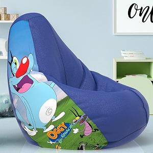 biggie bean bag 1xl bean bag chair with beans filled-perfect for living roombedroomstudy-sale designprinted - ogii-ogii - art 2 - blue