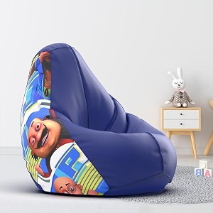 biggie bean bag 1xl bean bag chair with beans filled-perfect for living roombedroomstudy-sale designprinted - motutu patlutu -motutu patlutu_artwork-3 - blue