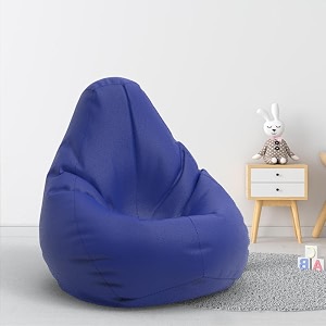 biggie bean bag 1xl bean bag chair with beans filled-perfect for living roombedroomstudy-sale designregular-blue-faux leather