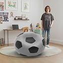 Biggie Bean Bag 1Xl Bean Bag Chair with Beans Filled-Perfect for Living Room,Bedroom,Study-Sale Design(Regular-Light-Grey Black)-Faux Leather