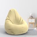 Biggie Bean Bag 1Xl Bean Bag Chair with Beans Filled-Perfect for Living Room,Bedroom,Study-Sale Design(Regular-Cream)-Faux Leather