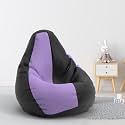 Biggie Bean Bag 1Xl Bean Bag Chair with Beans Filled-Perfect for Living Room,Bedroom,Study-Sale Design(Regular-Black Lavender)-Faux Leather