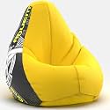 Biggie Bean Bag 1Xl Bean Bag Chair with Beans Filled-Perfect for Living Room,Bedroom,Study-Sale Design(Printed - Raodie -Raodie-Artwork 7 - Yellow)-Faux Leather