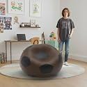 Biggie Bean Bag 1Xl Bean Bag Chair with Beans Filled-Perfect for Living Room,Bedroom,Study-Sale Design(Regular-Brown Black)-Faux Leather