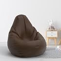 Biggie Bean Bag 1Xl Bean Bag Chair with Beans Filled-Perfect for Living Room,Bedroom,Study-Sale Design(Regular-Brown)-Faux Leather