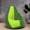 Biggie Bean Bag 1Xl Bean Bag Chair with Beans Filled-Perfect for Living Room,Bedroom,Study-Sale Design(Regular-Dark-Green Pista-Green)-Faux Leather