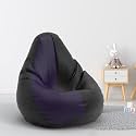 Biggie Bean Bag 1Xl Bean Bag Chair with Beans Filled-Perfect for Living Room,Bedroom,Study-Sale Design(Regular-Black Indigo)-Faux Leather