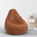 Biggie Bean Bag 1Xl Bean Bag Chair with Beans Filled-Perfect for Living Room,Bedroom,Study-Sale Design(Regular-Tan-Brown)-Faux Leather