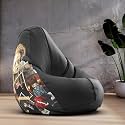 Biggie Bean Bag 1Xl Bean Bag Chair with Beans Filled-Perfect for Living Room,Bedroom,Study-Sale Design(Printed - Hrary Poetter-Hrary Poetterhp-19-Blk)-Faux Leather