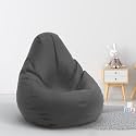 Biggie Bean Bag 1Xl Bean Bag Chair with Beans Filled-Perfect for Living Room,Bedroom,Study-Sale Design(Regular-Dark-Grey)-Faux Leather