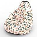 Biggie Bean Bag 1Xl Bean Bag Chair with Beans Filled-Perfect for Living Room,Bedroom,Study-Sale Design(Printed - Full-Owl Eyes - F - Cream Black)-Faux Leather