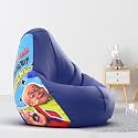 Biggie Bean Bag 1Xl Bean Bag Chair with Beans Filled-Perfect for Living Room,Bedroom,Study-Sale Design(Printed - Motutu Patlutu -Motutu Patlutu_Artwork-13 - Blue)-Faux Leather