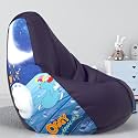 Biggie Bean Bag 1Xl Bean Bag Chair with Beans Filled-Perfect for Living Room,Bedroom,Study-Sale Design(Printed - Ogii-Ogii - Art 14 - Indigo)-Faux Leather