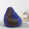 Biggie Bean Bag 1Xl Bean Bag Chair with Beans Filled-Perfect for Living Room,Bedroom,Study-Sale Design(Regular-Blue Brown)-Faux Leather