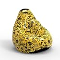 Biggie Bean Bag 1Xl Bean Bag Chair with Beans Filled-Perfect for Living Room,Bedroom,Study-Sale Design(Printed - Full-Music Life - F - Yellow Black)-Faux Leather