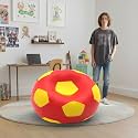Biggie Bean Bag 1Xl Bean Bag Chair with Beans Filled-Perfect for Living Room,Bedroom,Study-Sale Design(Regular-Red Yellow)-Faux Leather