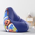 Biggie Bean Bag 1Xl Bean Bag Chair with Beans Filled-Perfect for Living Room,Bedroom,Study-Sale Design(Printed - Motutu Patlutu -Motutu Patlutu_Artwork-3 - Blue)-Faux Leather
