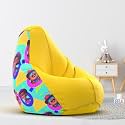 Biggie Bean Bag 1Xl Bean Bag Chair with Beans Filled-Perfect for Living Room,Bedroom,Study-Sale Design(Printed - Motutu Patlutu -Motutu Patlutu - Artwork-4)-Faux Leather