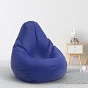 Biggie Bean Bag 1Xl Bean Bag Chair with Beans Filled-Perfect for Living Room,Bedroom,Study-Sale Design(Regular-Blue)-Faux Leather