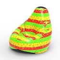 Biggie Bean Bag 1Xl Bean Bag Chair with Beans Filled-Perfect for Living Room,Bedroom,Study-Sale Design(Printed - Full-Floral Pattern 6 - F - Stripes Black)-Faux Leather
