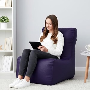 biggie bean bag 2xl bean bag chair with beans filled-perfect for living roombedroomstudy-sale designregular-indigo-faux leather