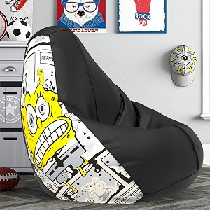 biggie bean bag 2xl bean bag chair with beans filled-perfect for living roombedroomstudy-sale designprinted - sopngebob-sopngebob - artwork-6