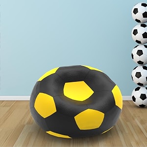 biggie bean bag 2xl bean bag chair with beans filled-perfect for living roombedroomstudy-sale designregular-black yellow-faux leather