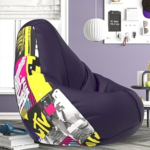 biggie bean bag 2xl bean bag chair with beans filled-perfect for living roombedroomstudy-sale designprinted - mttvv-mttvv_artwork-17 - indigo